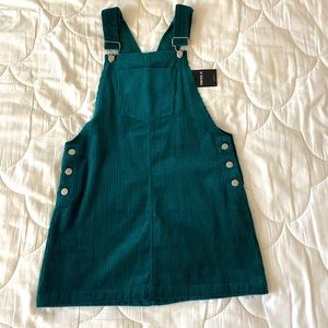Forever 21 Forest green corduroy jumper dress